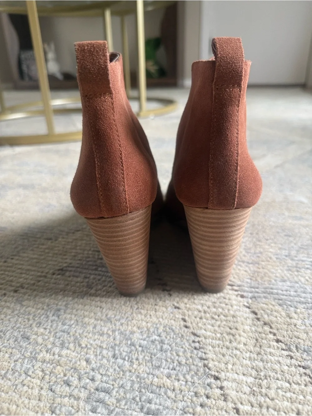 Lucky Brand Rust Suede Ankle Booties